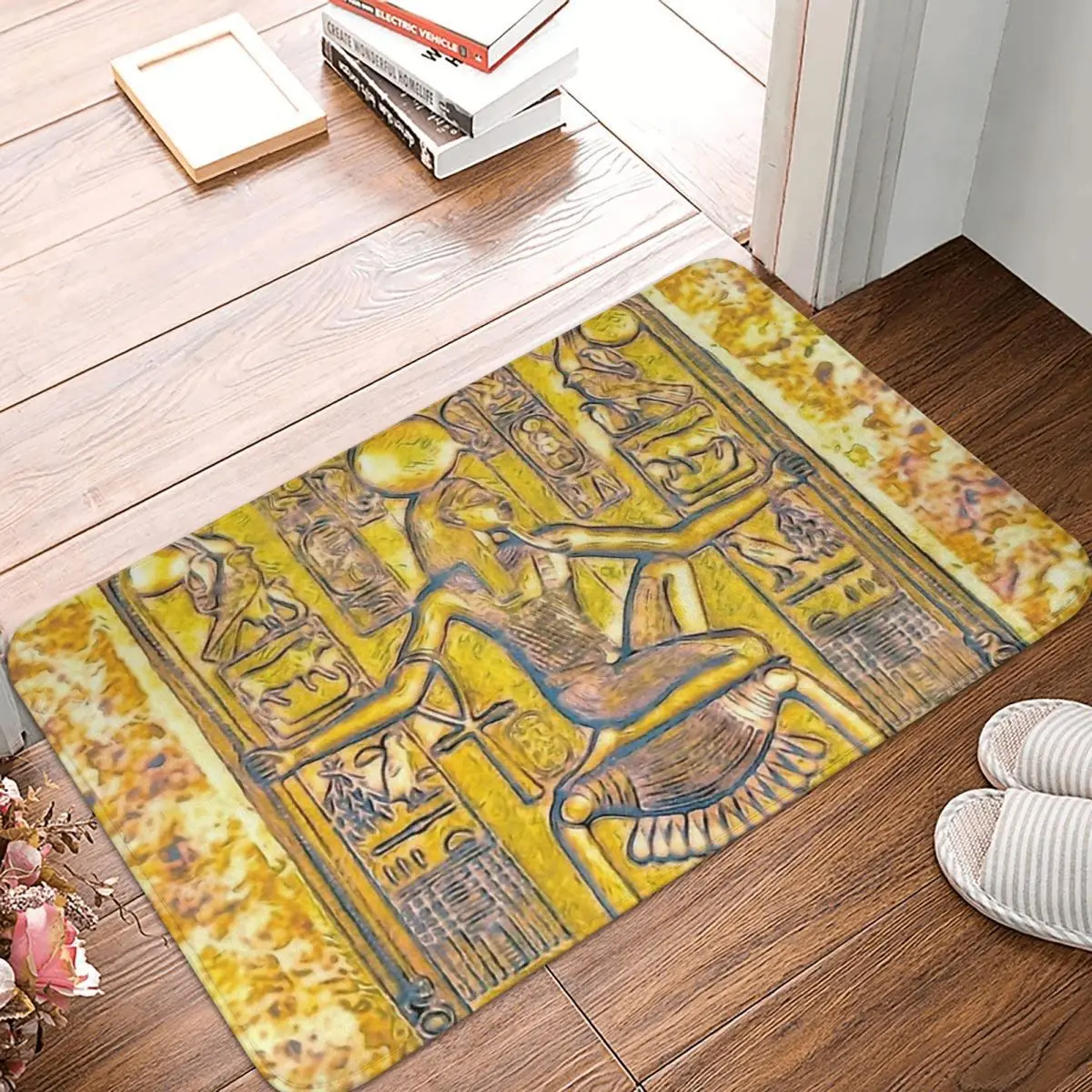 

Ancient Egypt Egyptian Bedroom Mat Gold Doormat Living Room Carpet Balcony Rug Home Decoration