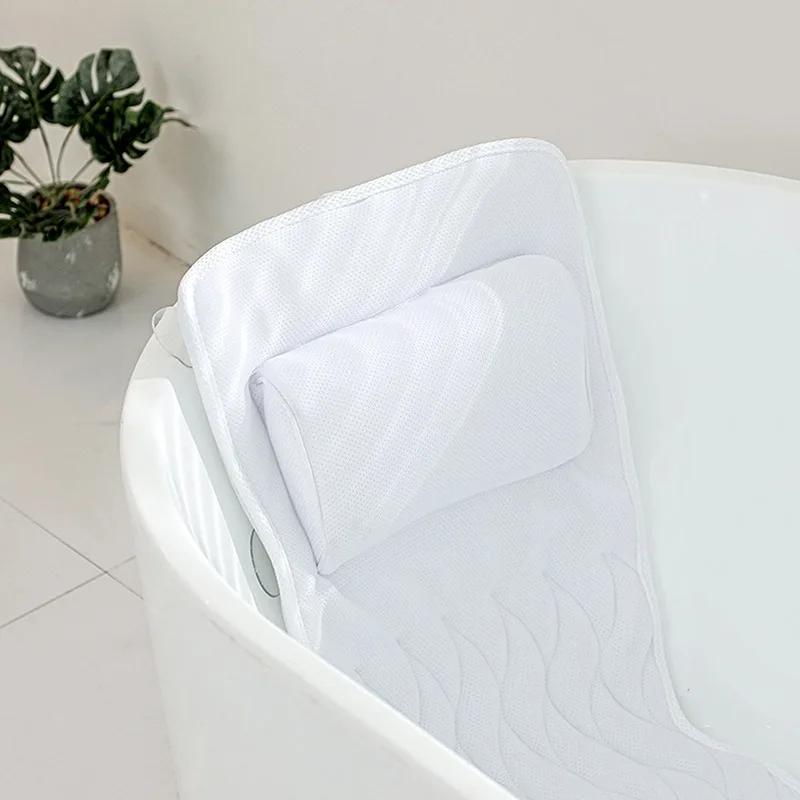 

Cushion Bath Extra-Large Full Body Bath Tub Pillow Non-Slip Spa Bathtub Mat Mattress Pad Super Thick Breathable 3D Mesh Layers