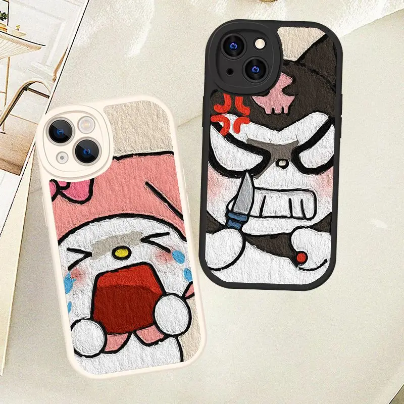 

Kawaii Hello Kitty Sanrio Anime Kuromi My Melody Cute Couple Phone Case Iphone14/13/12/11Promax Protective Cover Girl Gift Toys