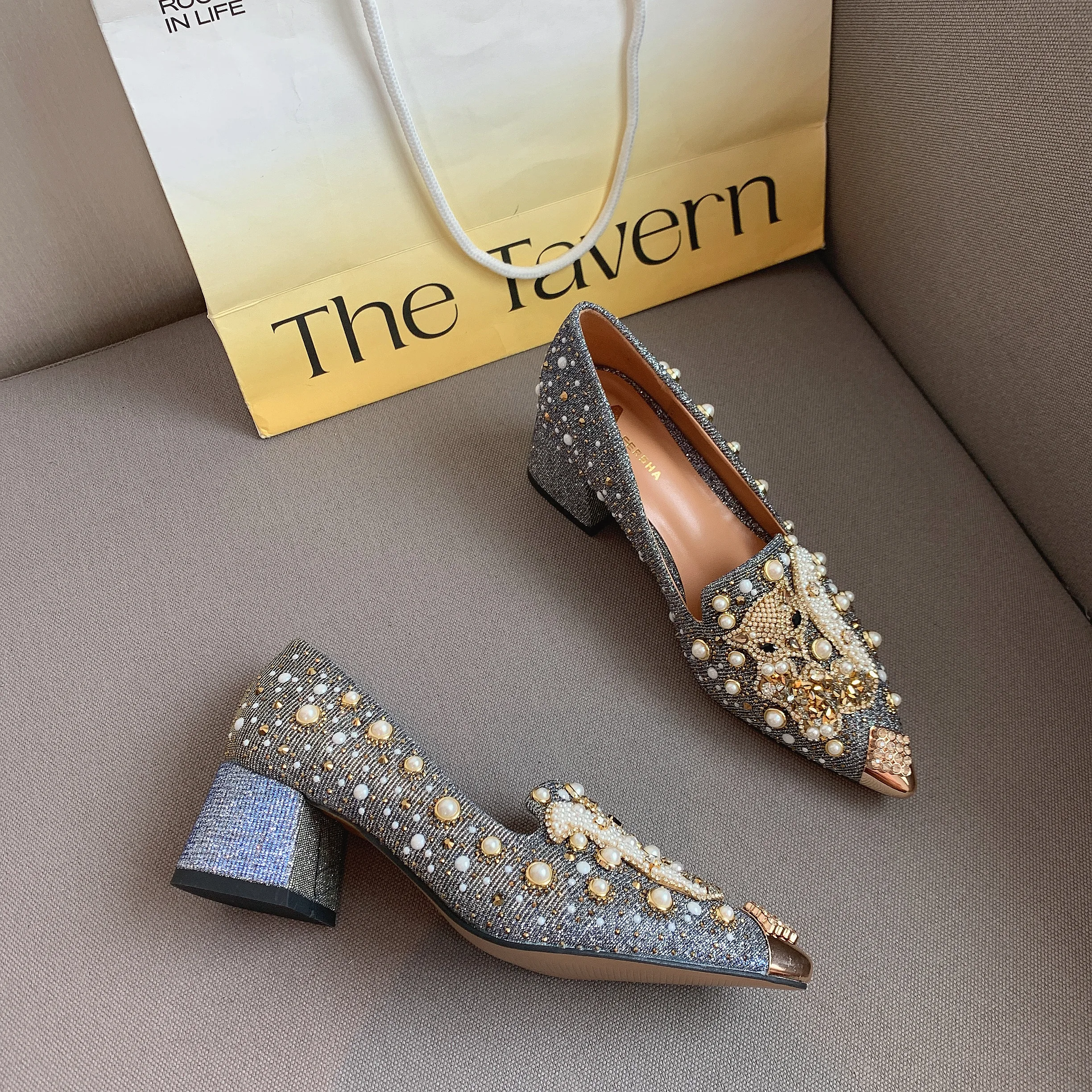 

Pumps Women Shoes High Heels Loafers Slip on Luxury Mules Elegant Designer Shoes Slip on Pointed Toe Fashion Ladies Oxford Style