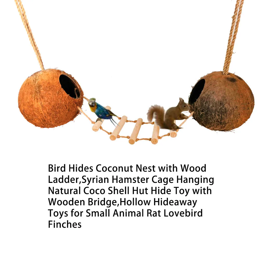 

Coconut Nest Exquisite Interactive Toy Landscape Wood Ladder Pet Supplies