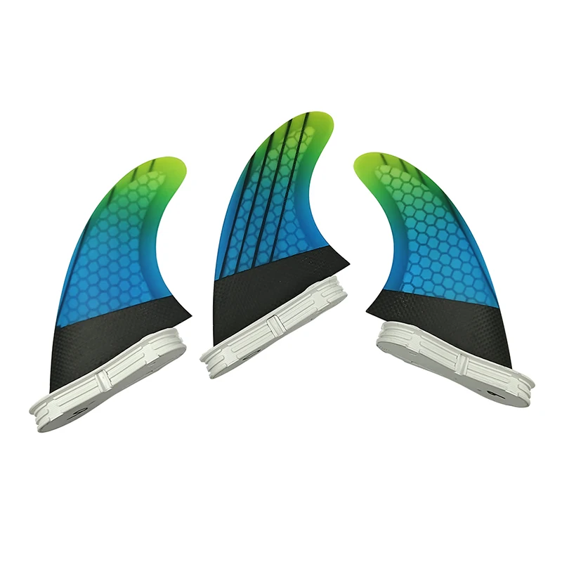 Surf Tri fin set Double Tabs 2 M surfing fins for surfboard sup board fiberglass honeycomb fins