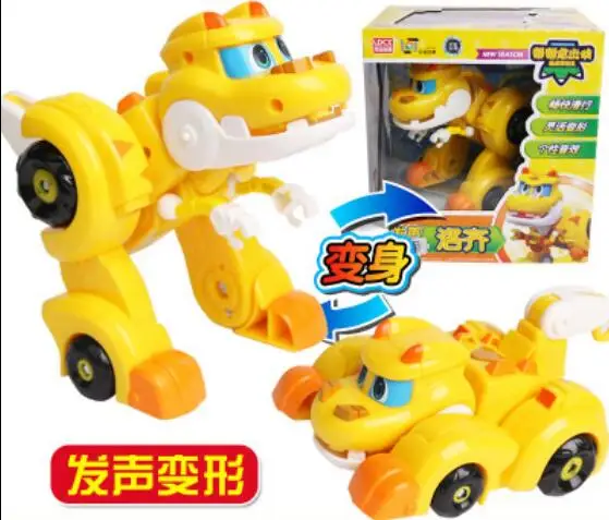 

Newest ABS Big Deformation Gogo Dino Action Figures with Sound REX Transformation Car Airplane Motorboat Crane Dinosaur toys 2