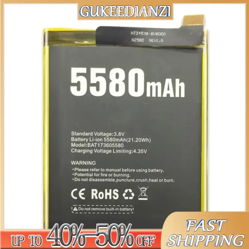 Аккумулятор емкостью 10080 мАч для DOOGEE S30 S40 S55 S60 S70 S80 Lite S96 Pro