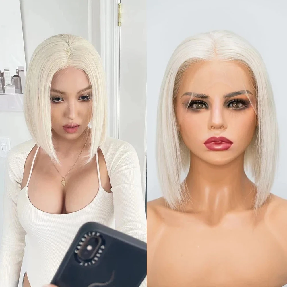 Platinum Blonde Bob Wig 8