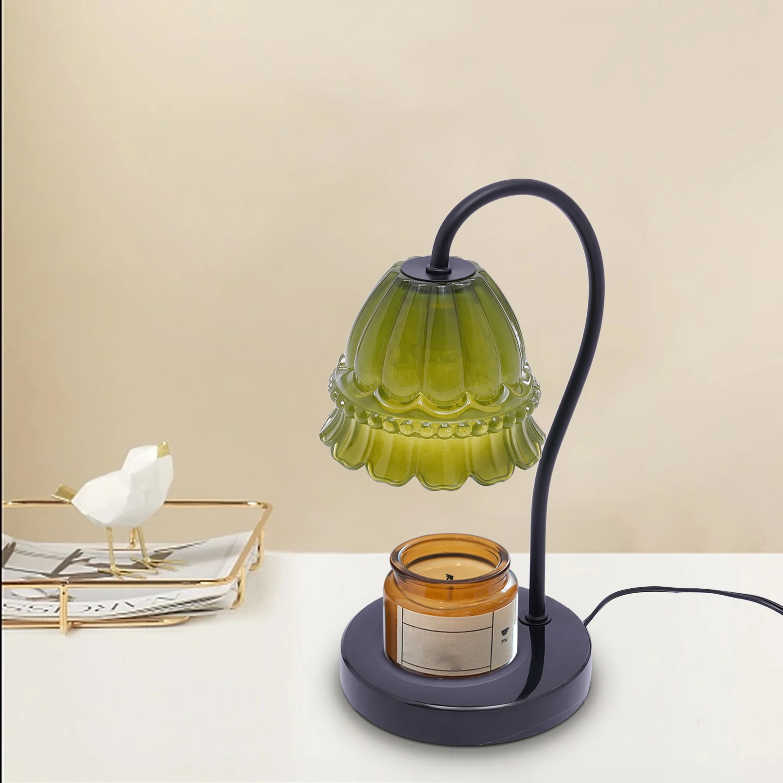 

35W Candle Lamp Electric Warmer Candle Light W/ Timer 2/4/8h Table Warming Lamp