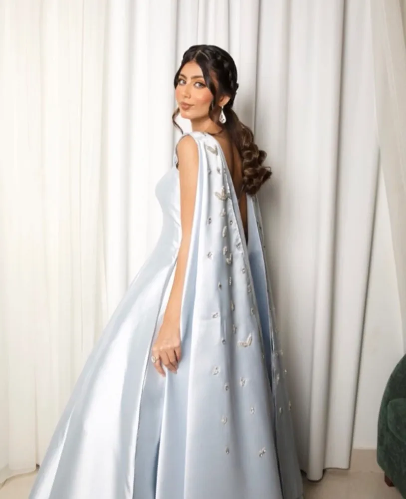 

Auchan Lisa White Square Neck Prom Dress Floor Length Summer Elegant Evening Party New Dress Suit For Women 2023