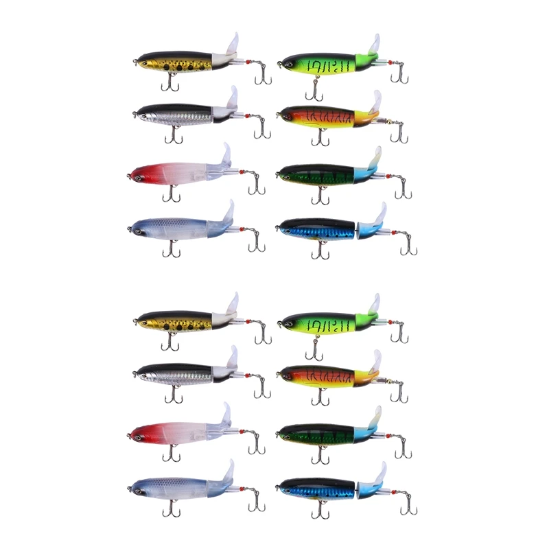 

16 шт. Whopper Plopper, 11 см, 15 г, плавающий Поппер, жесткая приманка для рыбалки Wobbler, рыболовная снасть, 3D глаза