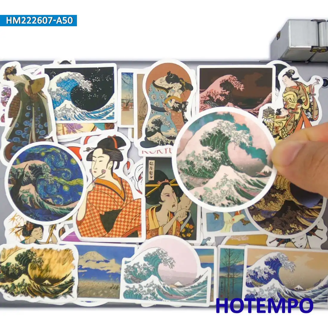 50PCS Japan Ukiyo-e Painting Art Pattern Waterproof Sticker for Laptop Phone Suitcase Skateboard Bike Motorcycle Car Sticker Toy