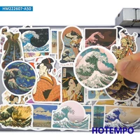 50pcs japan ukiyo e painting art pattern waterproof sticker for laptop phone suitcase skateboard bike motorcycle car sticker toy