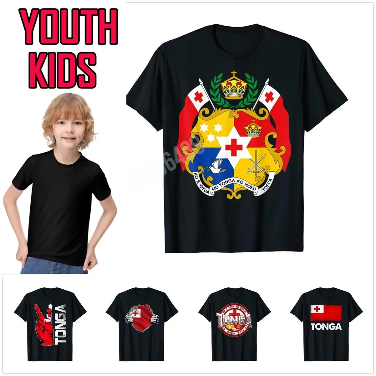 

More Design Youth Kids Tongan Coat Of Arms Tonga Emblem Symbol T-Shirt For Children T Shirt Tops Cotton Boy Girl Tee