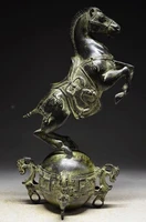 chinese bronze horse standing on the ball with qing mark garden decoration bronze buddha healing statue