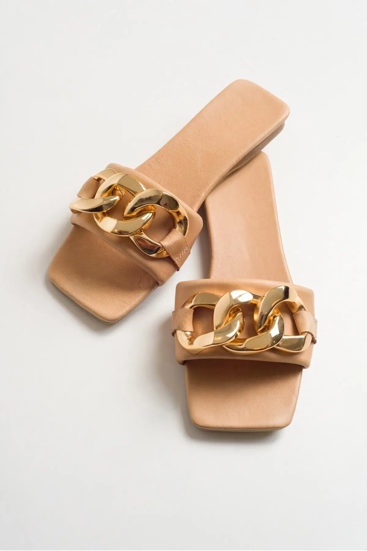 

170 genuine Leather Nude Female Slippers