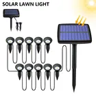 Светодиодные уличные садовые фонарики на солнечной батарее, 10 светодиодный 1, водонепроницаемые ландшафтное освещение для дорожек, патио, двора, украшения газона