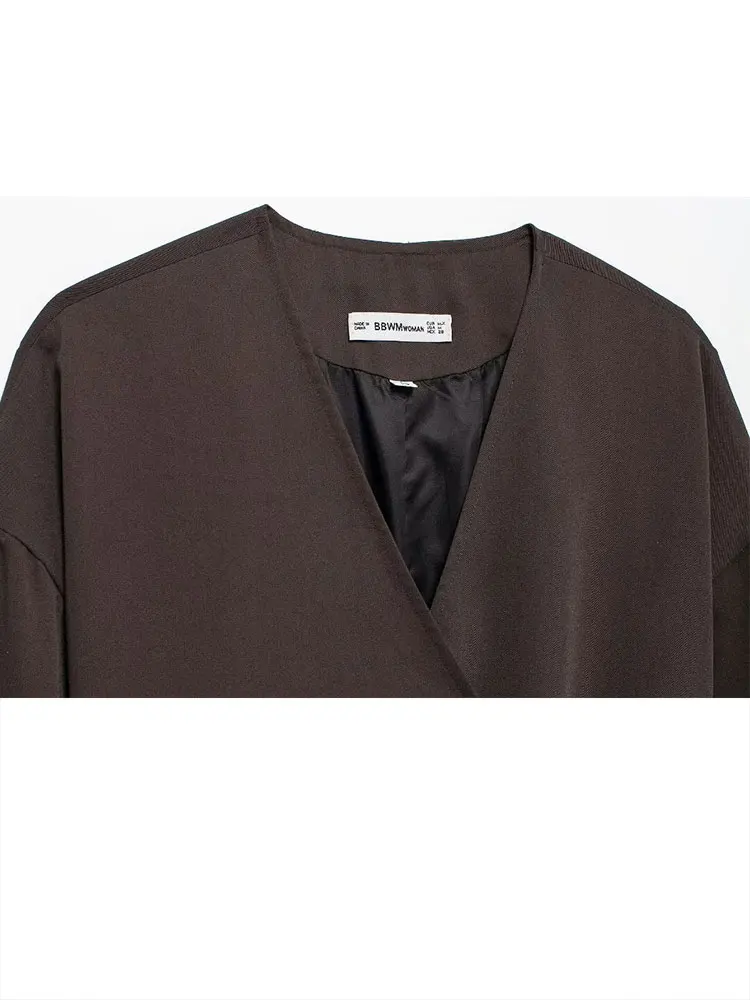 Женский брючный костюм TRAFZA однотонная Свободная рубашка и длинные пижамные