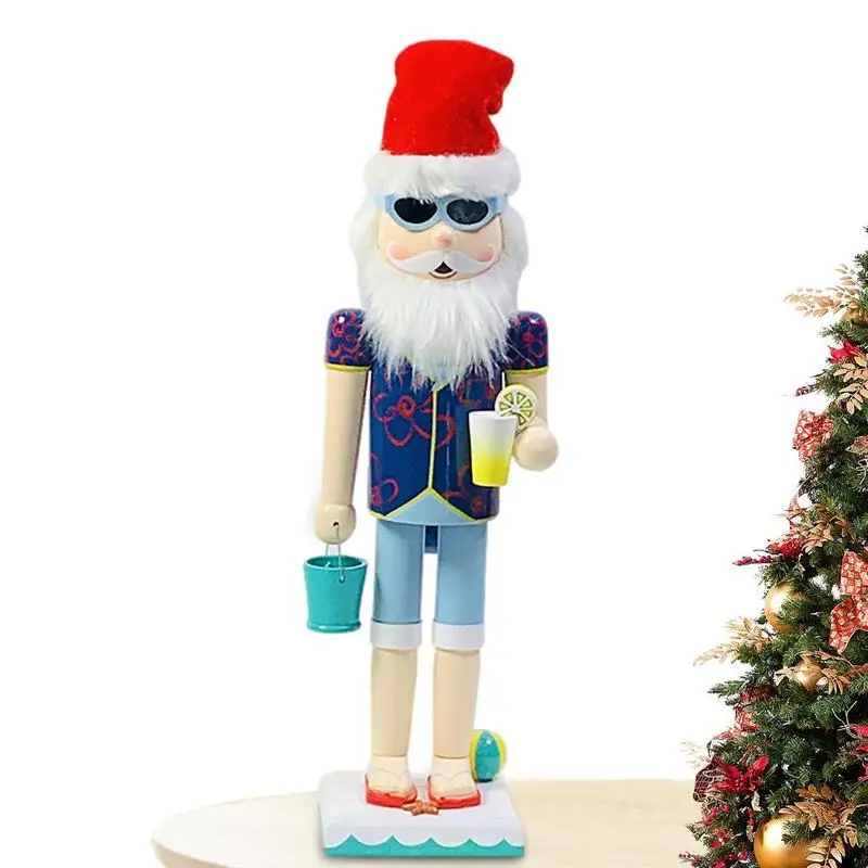 

Рождественский Декор для гайковёров, настольный деревянный гайковёр, фигурки, марионетка с красной шляпой, праздничный подарок, праздничны...