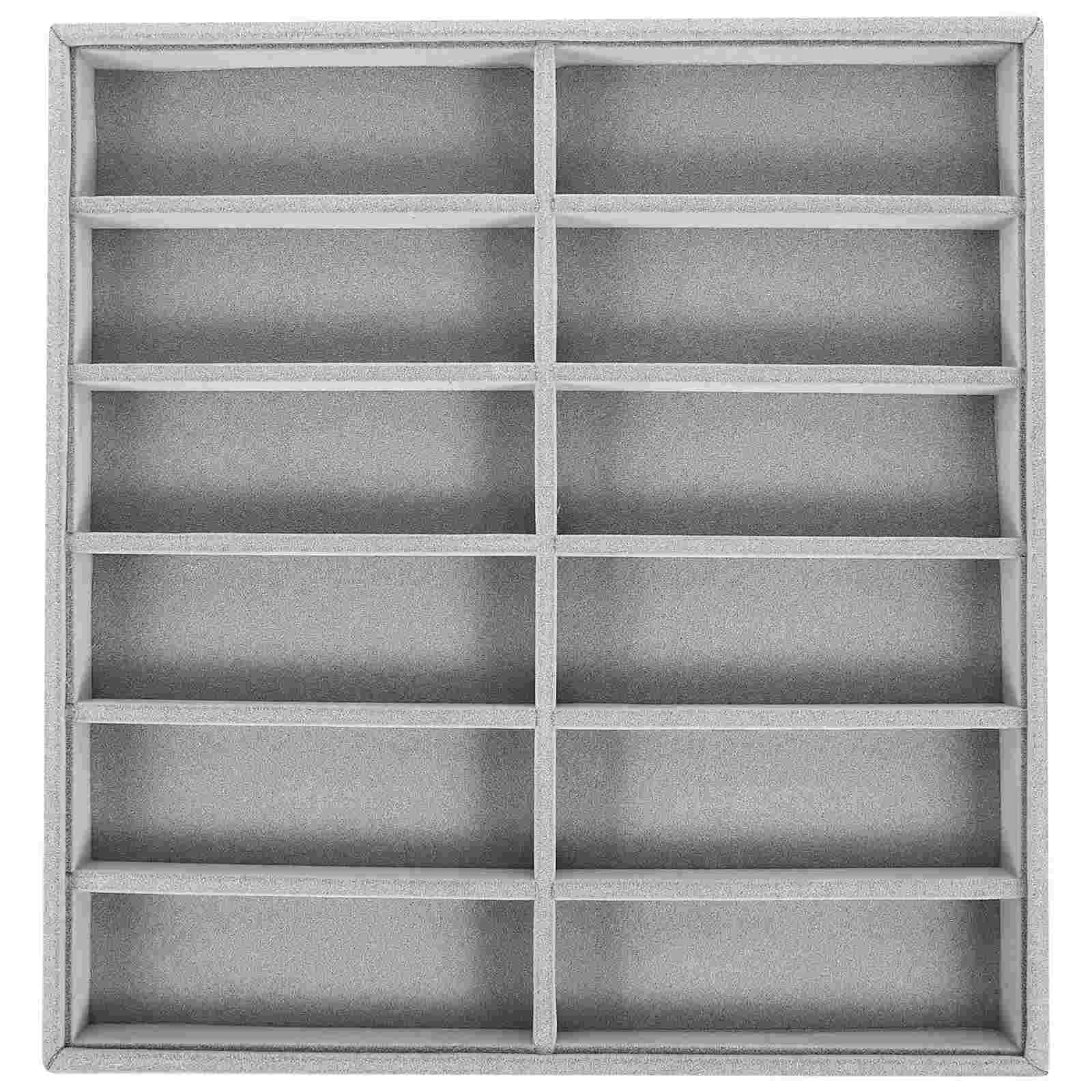 

SunWooden Serving Trays Storage Eyewear Display Case Sunglasses Rack Drawer Flannel