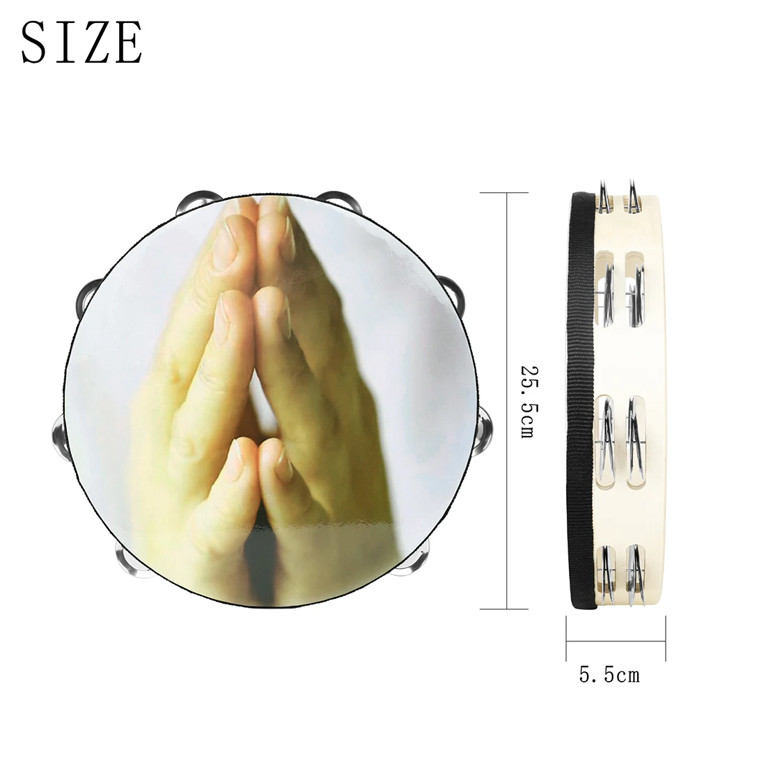 Бубен 10-дюймовый двухрядный ручной музыкальный инструмент для