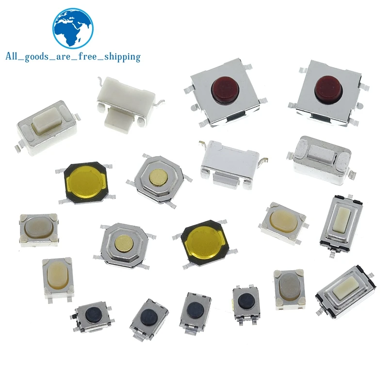 Тактильный кнопочный переключатель 3*6 3*4 4*4 SMD, 10 шт., 2 контакта, 4 контакта, сенсорный микропереключатель 3x4x2 3x6x4,3 3x6x2,5 3x6x5 4x4x1,5 4*4*2,5