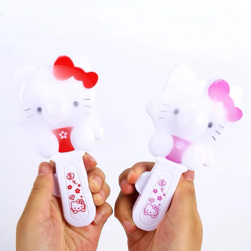 Маленький вентилятор Hello Kitty летний портативный ручной под давлением для детей и