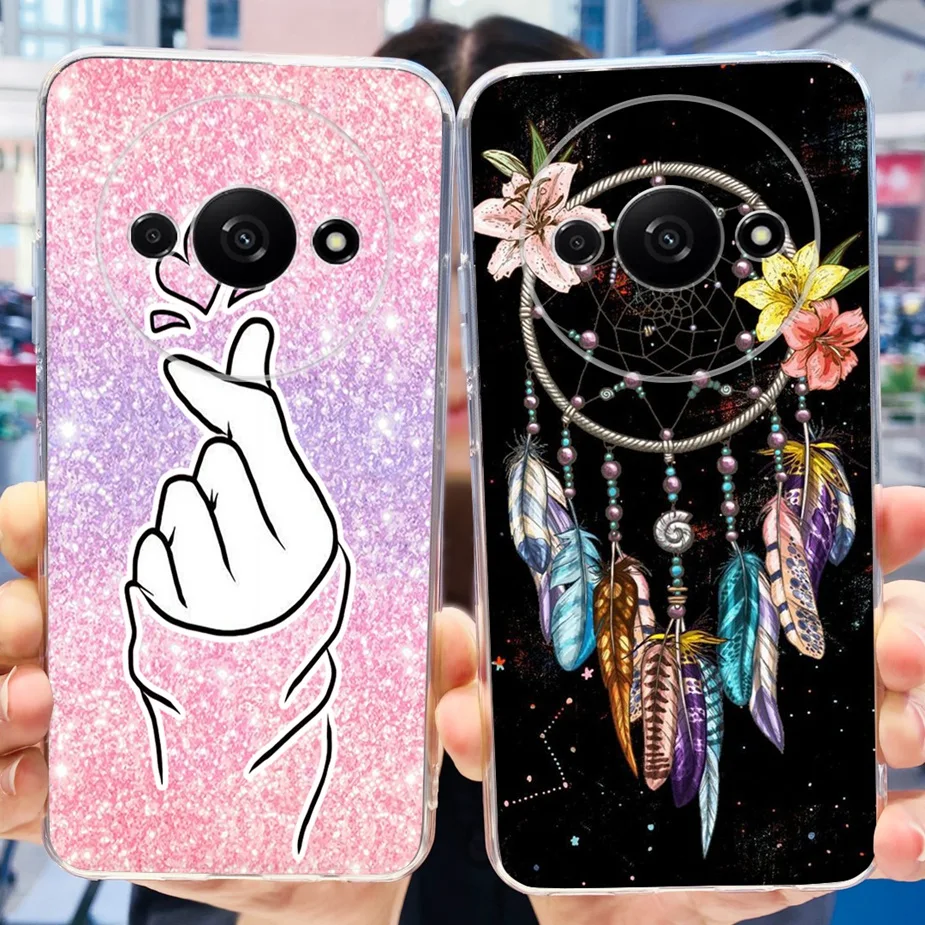 Чехол для Xiaomi Redmi A3 Стильный чехол с рисунком бабочки прозрачный силиконовый