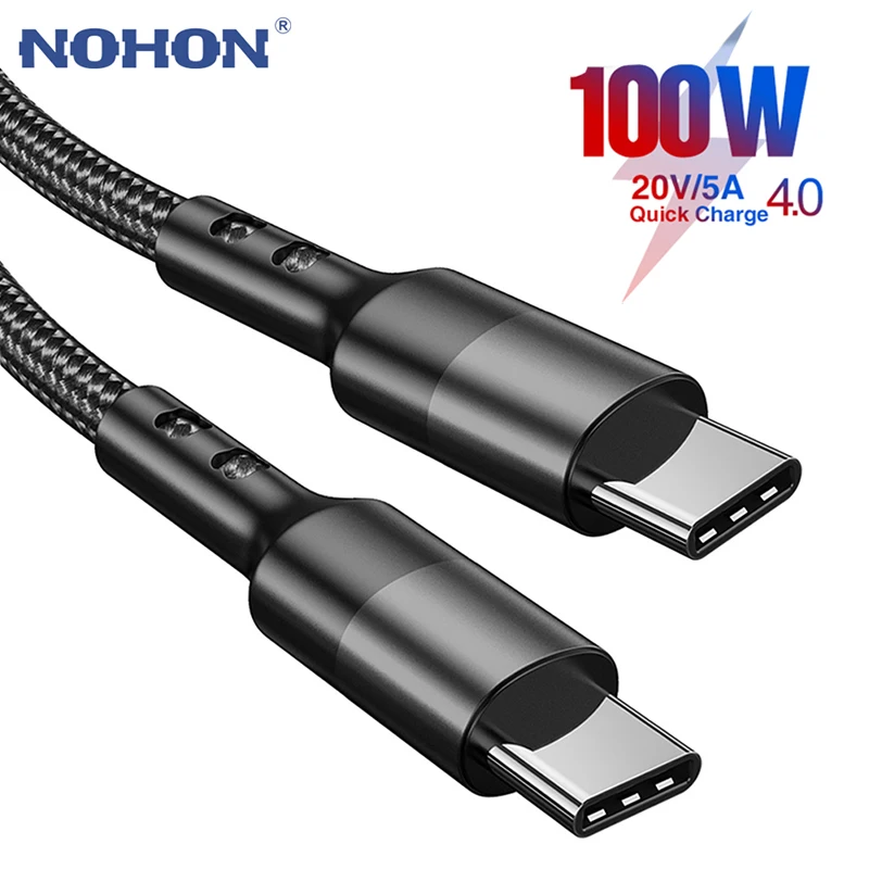 

1m 2m 100W USB C To USB Type C Cable USBC PD Fast Charger Cord USB-C Type-c Cable For Xiaomi mi 10 Pro Samsung S20 Macbook iPad