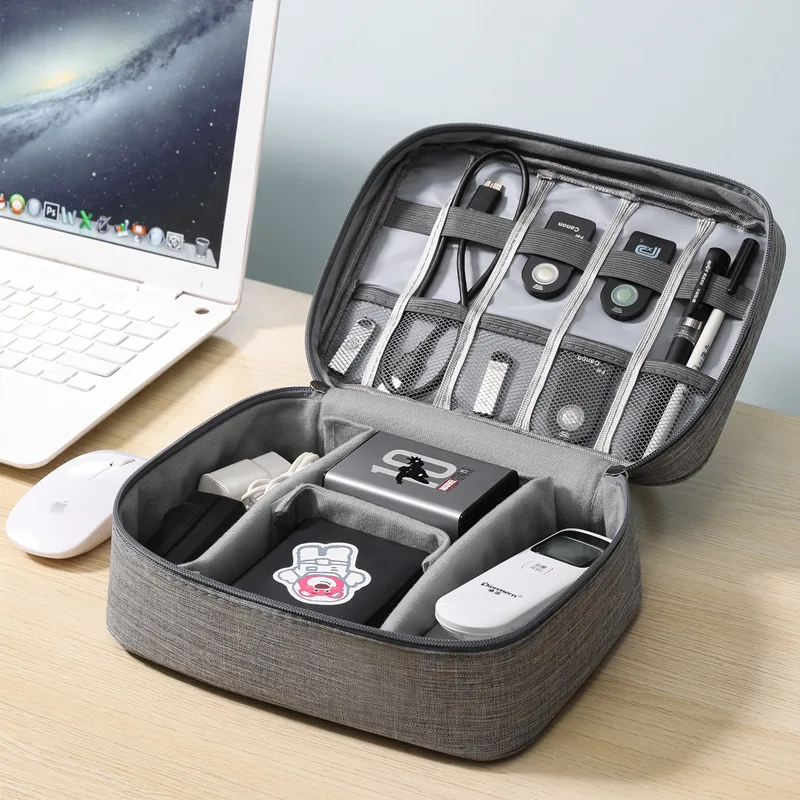 Cable Storage Bag Travel Portable Electronic Organizer Waterproof Data Line USB Charger Storage Bag With Handle Cable Organizer