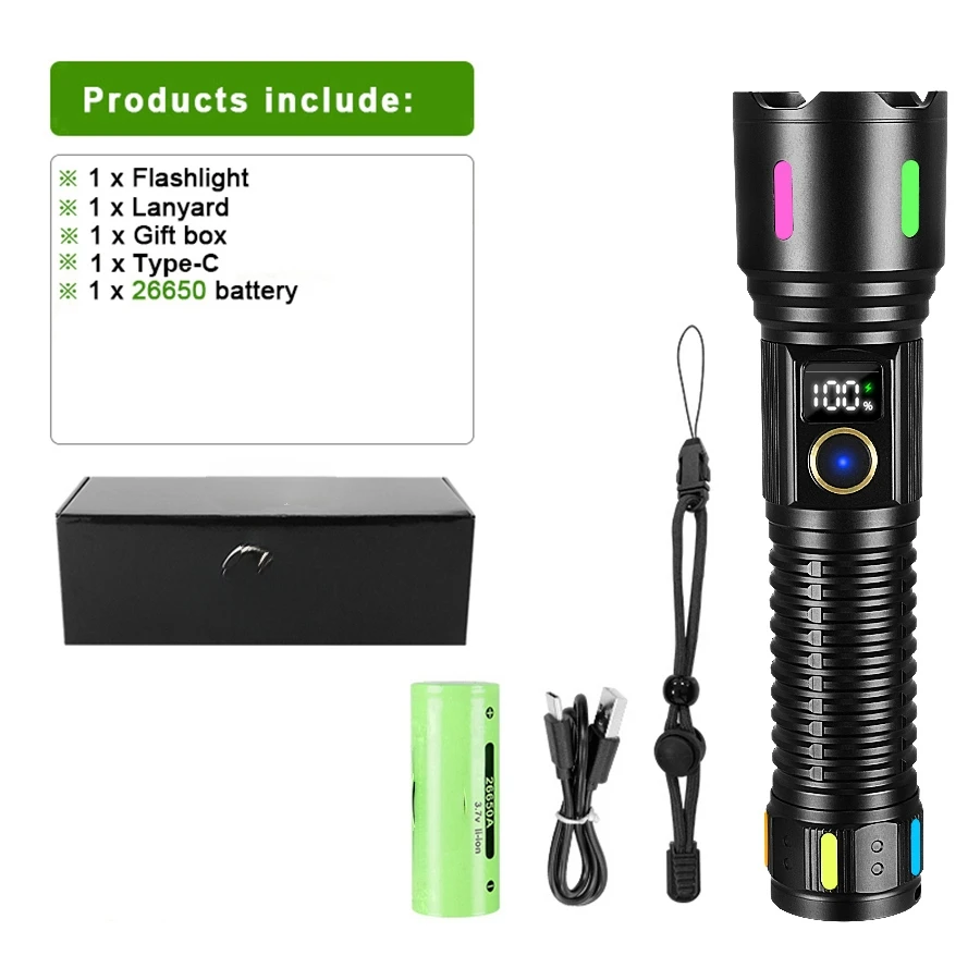 

Мощный перезаряжаемый USB фонарик