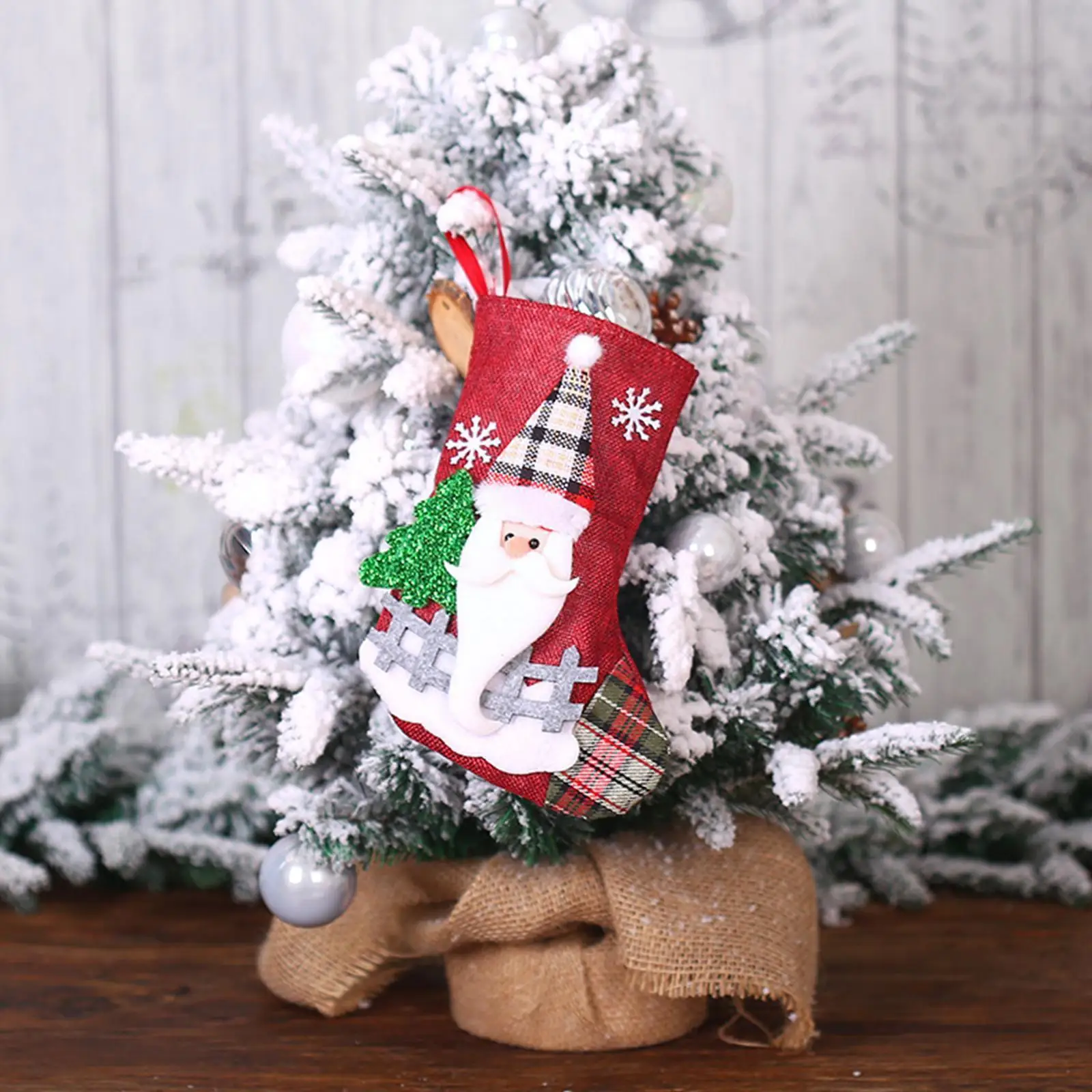 

Милые рождественские чулки, украшение для рождественской елки, Подарочный пакет для конфет, снеговик, Клаус, Санта, принт, медведь, рождественский, Рождественский, Рождественский, носки с оленями S7J9