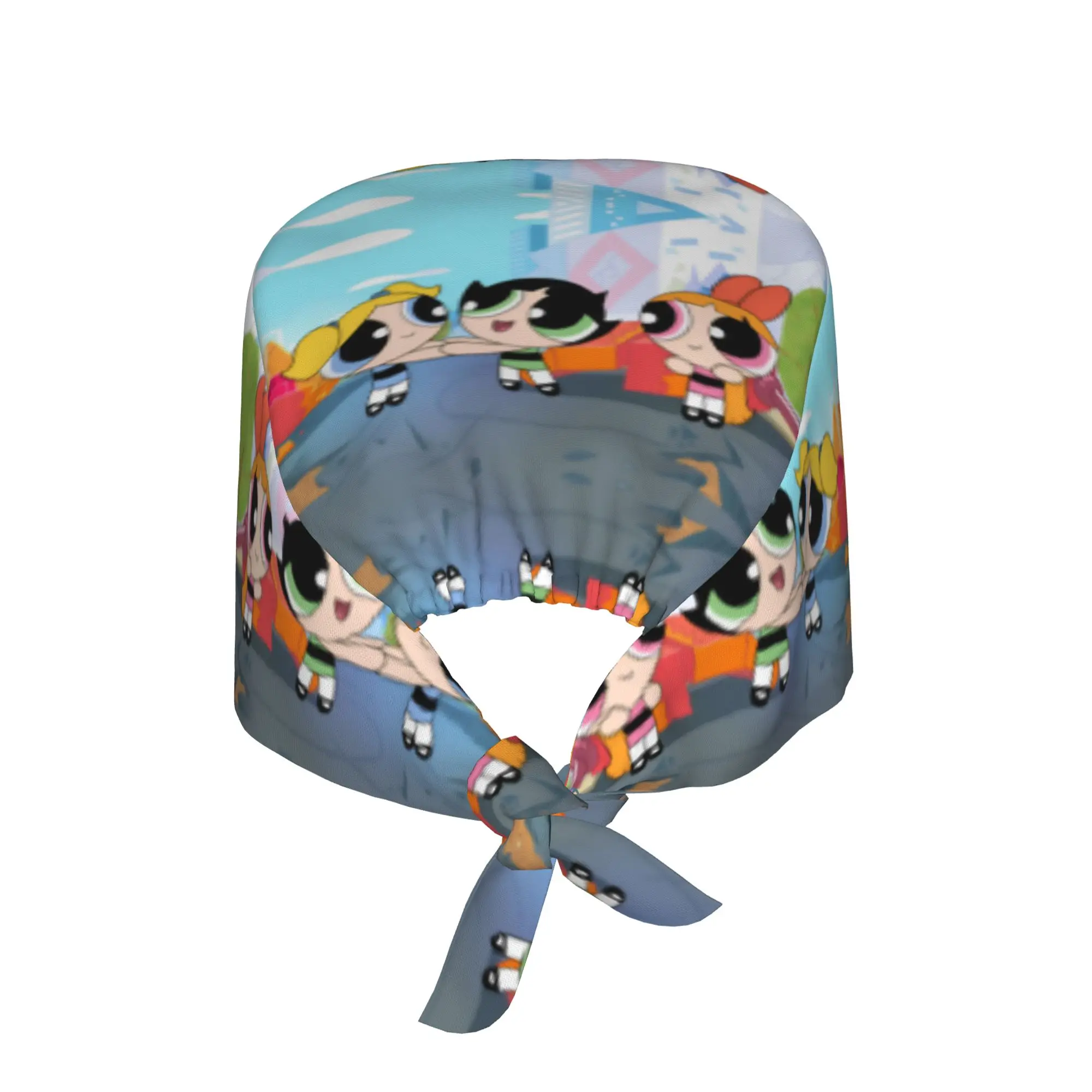 Фото Дышащие медицинские шапочки-кепки Custom Poweres Anime Puffes для медперсонала, унисекс, с мультяшным рисунком, для работы и операций №3