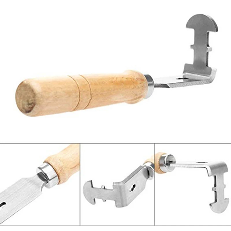 Скребок для удаления меда с деревянной ручкой из нержавеющей стали |