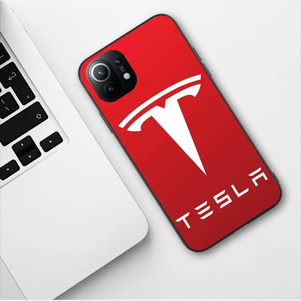 New Energy Car Tesla Logo Phone Case For Xiaomi 13 12 11T 9 11 10C 9T 8 9SE 11i Lite Ultra Note10 Poco F3 M4 M3 Pro Soft Covers