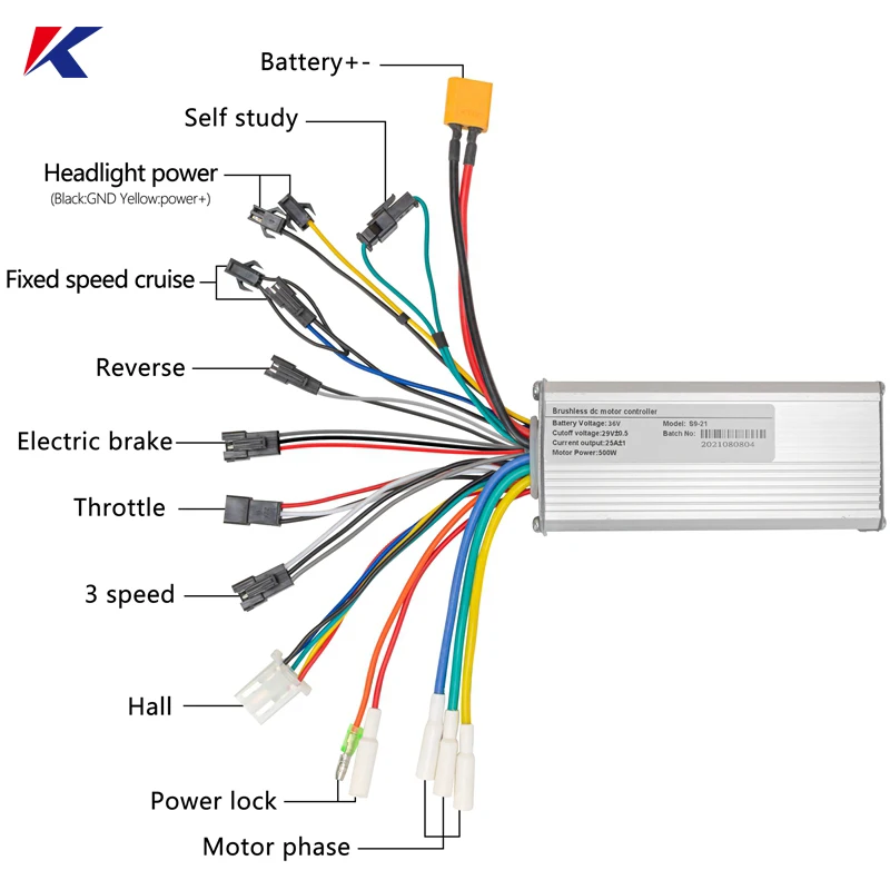 Контроллер для электрического скутера, 30 А, 36 В, 48 В, 500 Вт Контроллер для электрического скутера, 30 А, 36 В, 48 В, 500 Вт