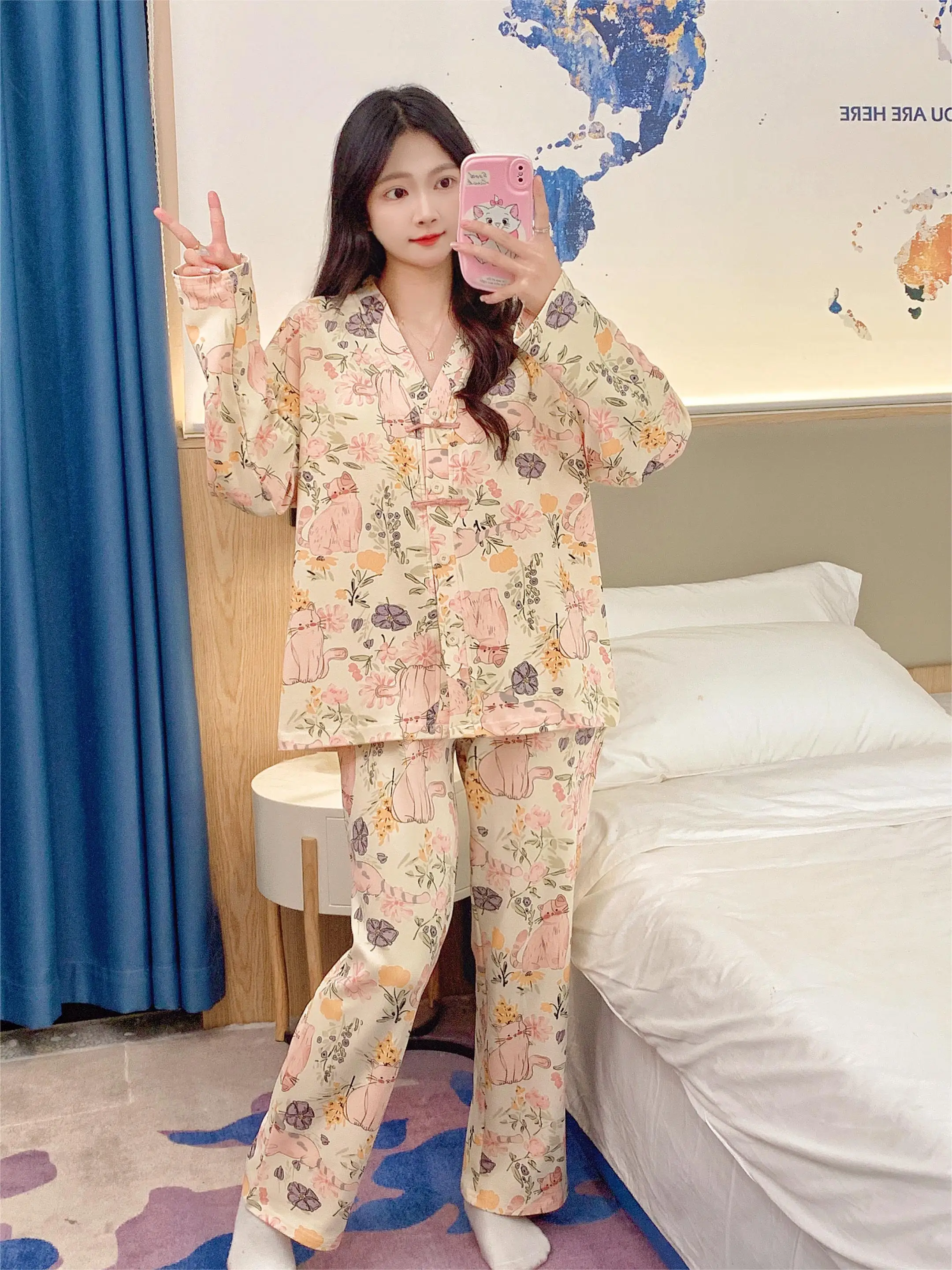 Пижамы женские 2 пижамы домашний костюм модная пижама женская домашняя одежда