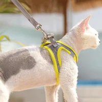 pet cat harness leash set adjustable kitten collar vest small dog collar harness cat chest leash puppy harness cats accessories
