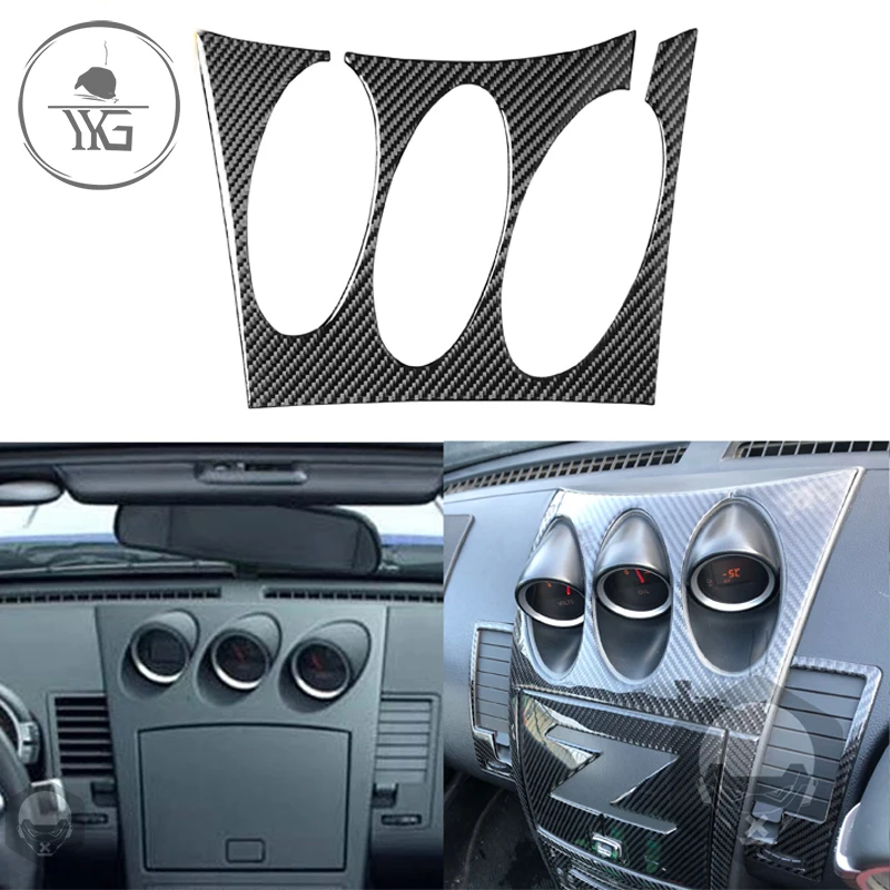 

For Nissan 350Z Z33 2003-2009 Central tilt meter Frame Carbon Sticker Radio Air Console Panel Cover Modified Decor Accessories