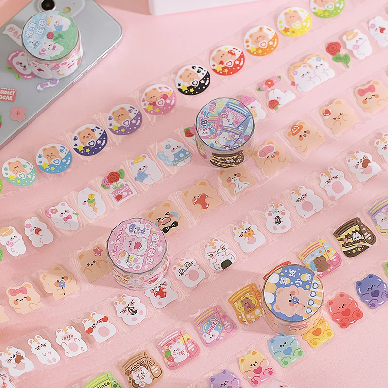

12PCS/LOT bear rabbit fantasy Series decorative cute lovely art paper tape