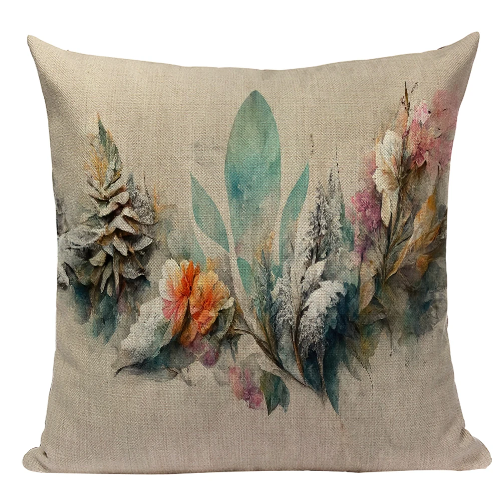 

Floral Throw Pillows 45x45 Sofa European Style Upholstery Flower Home Decor Retro Cushion Cover Pillowcase Nordic Textile E2201