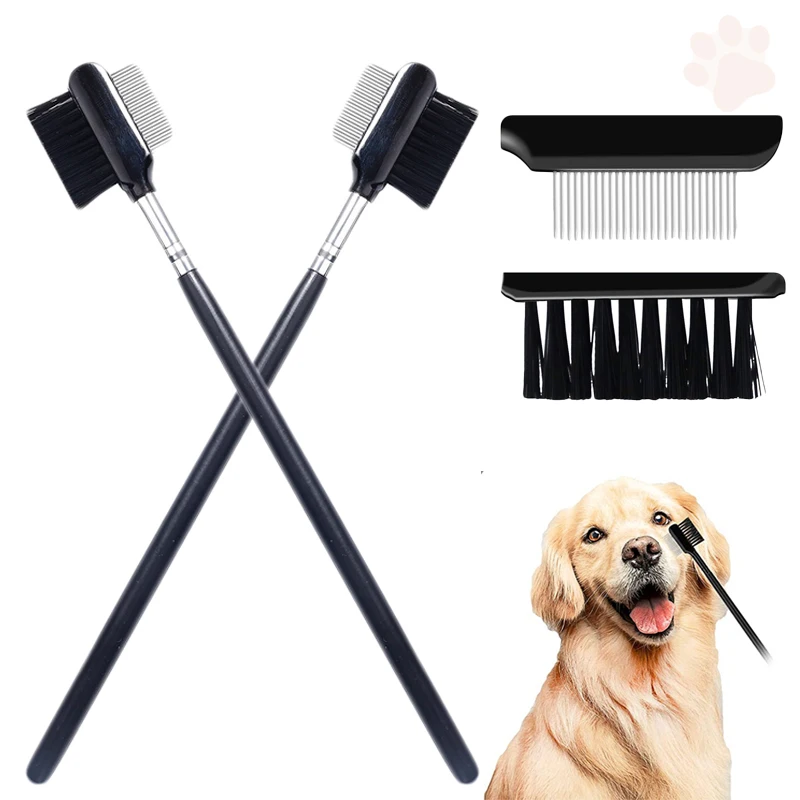 

2 In1 Pet Comb Stainless Steel Needle Pet Eyebrow Comb Cat Dog Protection Eyebrow Comb Hair Grooming Fur Removal Pet Supplies
