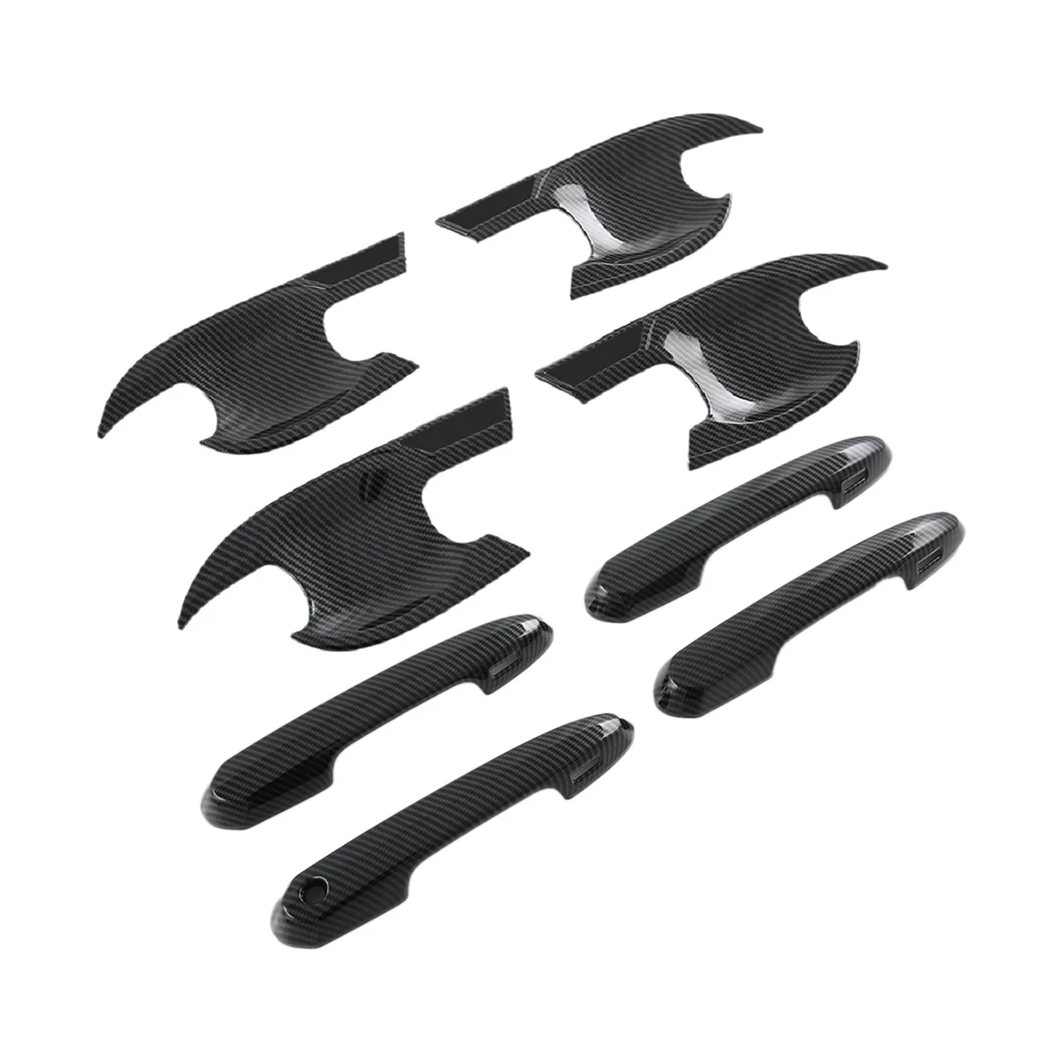 

Carbon Fiber Style Car Door Handle Cover and Bowl Trim Sticker Accessories for Land Cruiser Lc300 2022 2023