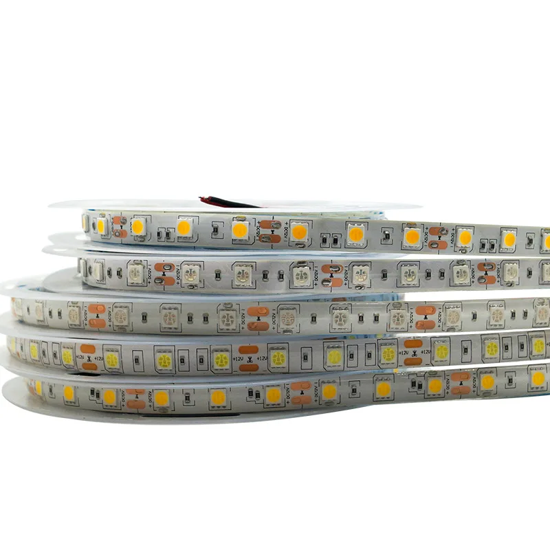 Фото Светодиодная лента SMD 5050 RGB, водонепроницаемая, 5 м, 300 светодиодов постоянного тока, 12 В, 24 В, БЕЛАЯ ТЕПЯ, БЕЛАЯ, NW Fita, гибкие светодиодные ленты №3