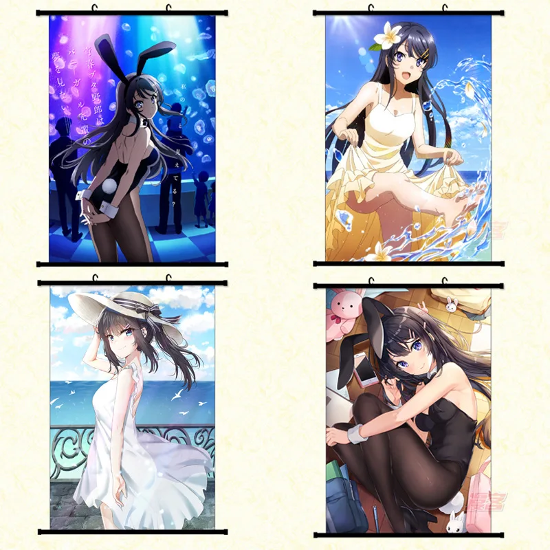 

High Quality Tarpaulin Scroll Painting Rascal Does Not Dream of Bunny Girl Poster Wall Art Home Decor Modern Artwork Room Decor
