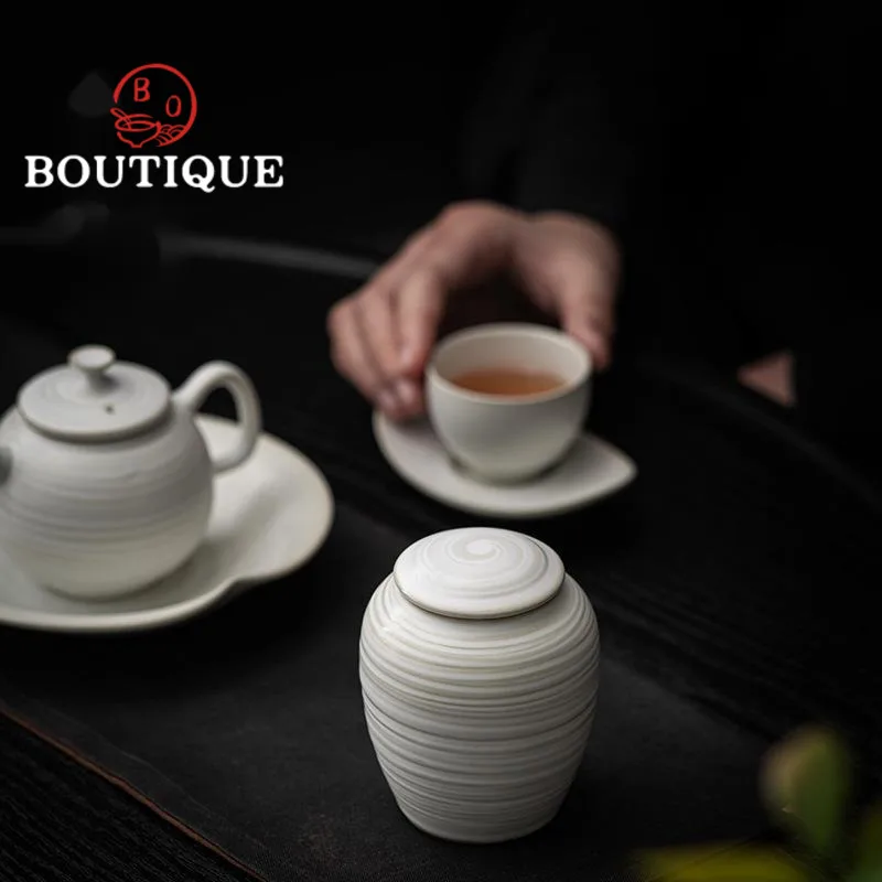 200 мл Ретро снежно-белая керамическая коробка для чая органайзер Мини