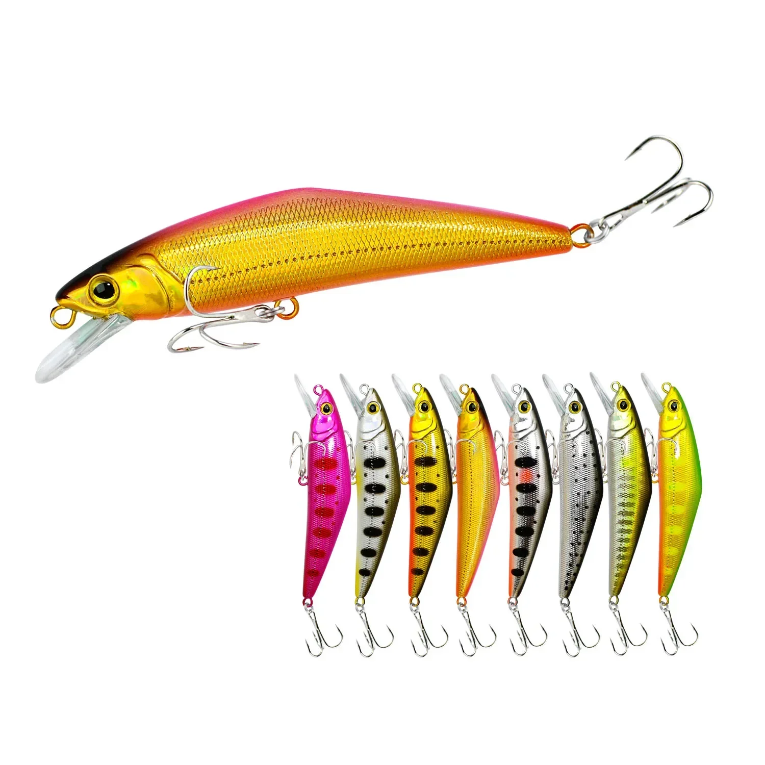 Фото Официальная D-образная приманка Afishlure D-контакт Smith Minnow Trout Wobbler Se этомelo Leurre 72 Leurre Dur Pêche En Mer №5