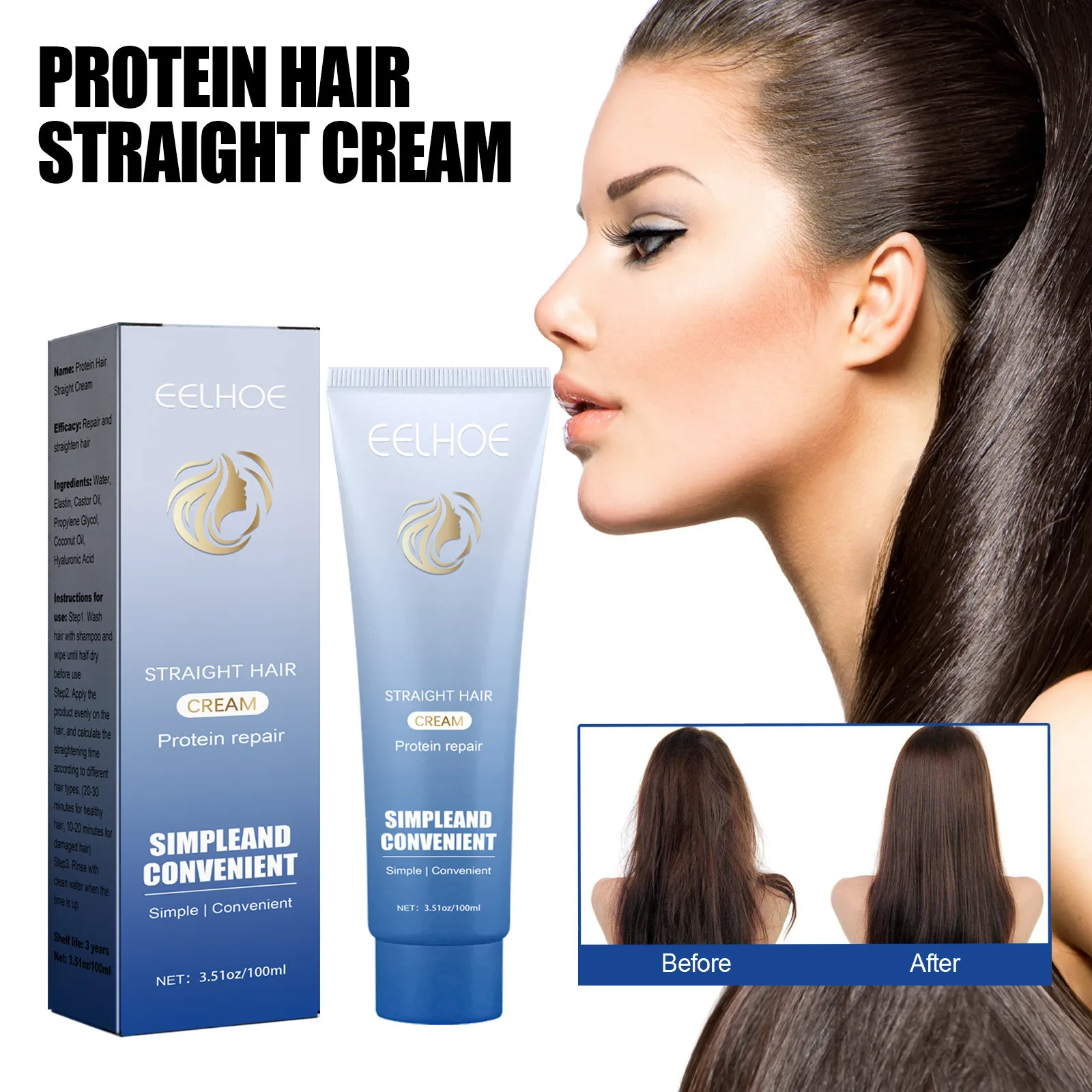 

New 60ml Keratin Protein Correcting Hair Straightening Replenish Not Soften Does Hair Easily Cream Moisture Nutrition Hair