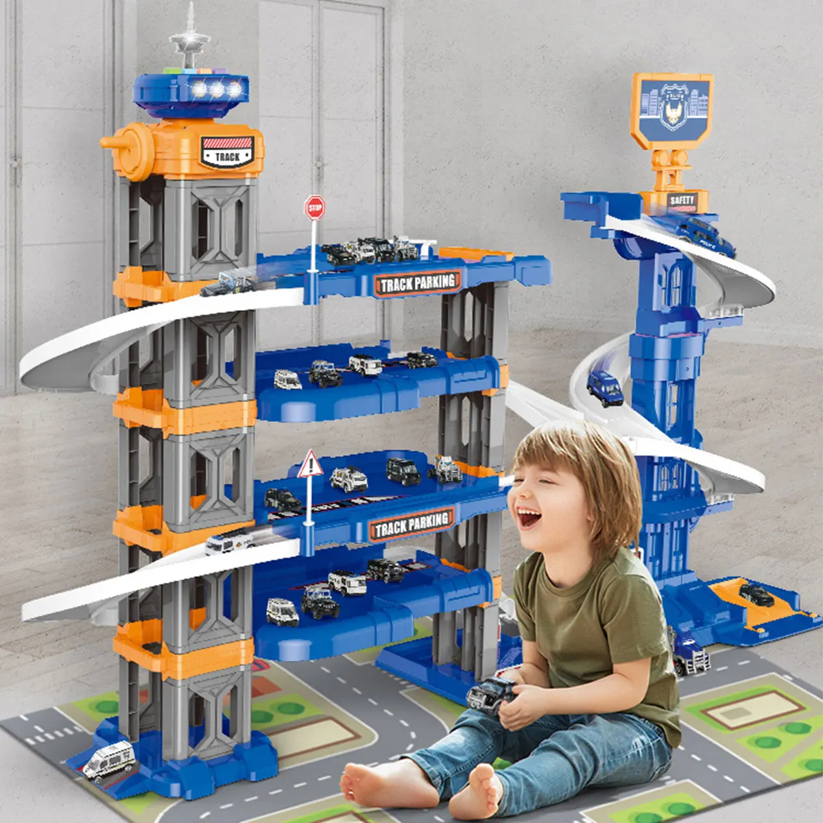 

Electric Racing Track Car Children's Train Track Model Toy Railway Track Racing Road Transport Building Block Slot Set Toys