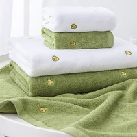 100 cotton bath towel avocado embroidered face towel high water absorption soft shower towel bathroom set 2pc towels for adults