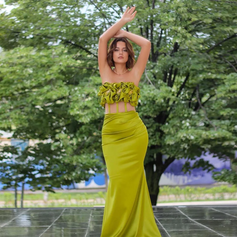 

Женское атласное платье-Русалка Sevintage, плиссированное платье для выпускного вечера со стразами и бисером, модель 2022