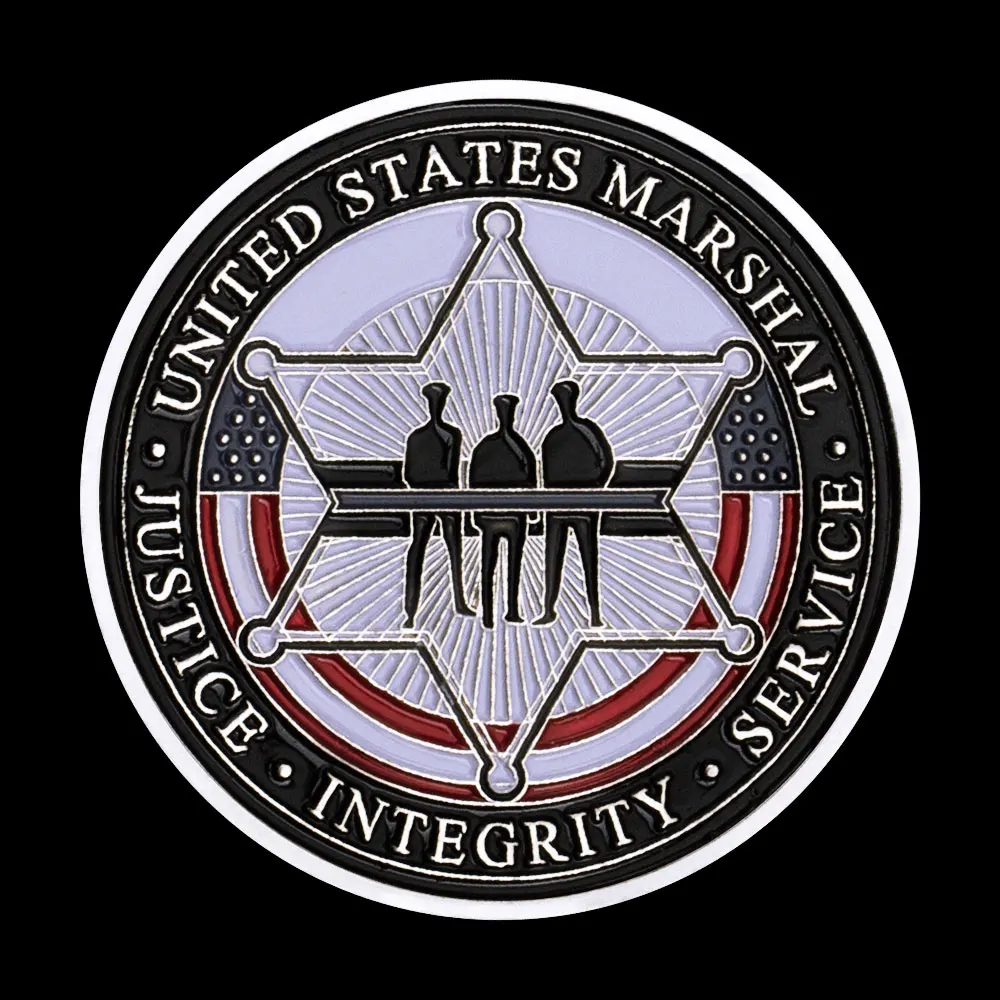 Proud US Marshal Dad US Thin Blue Line I Raisedmy Hero Marshal Souvenir Challenge Coin Silver Plated Commemorative Coin images - 6