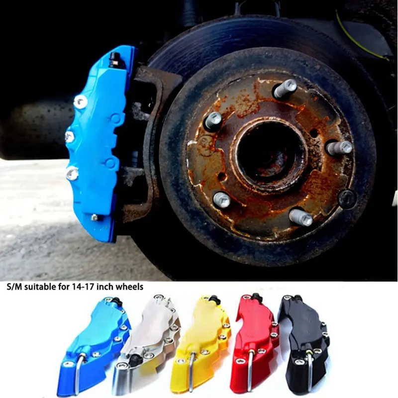 

4 Pieces/set of Plastic 3D Painted Front and Rear Disc Brake Caliper Sets for All 14-17 Inch Wheel Models